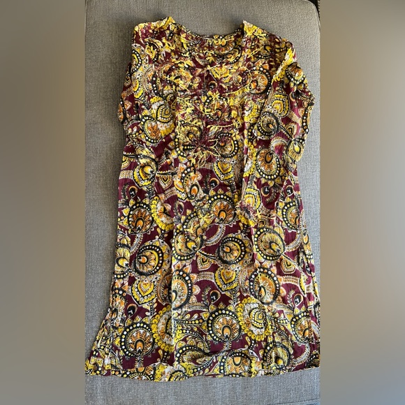 Tops - Boho Batik Embroidered Hippie Tunic or Beach Coverup XS - S